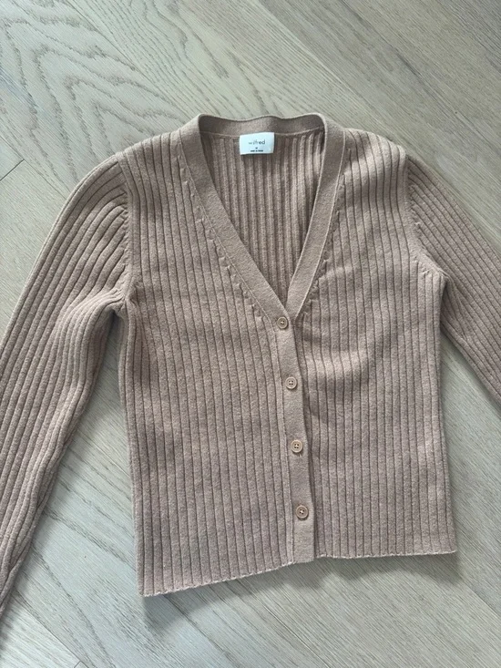 Wilfred Merino Wool/Cotton Ribbed Cardigan - Picture 2 of 4